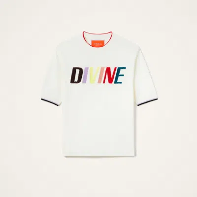 La Doublej Divine Embroidered T-shirt In White