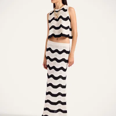 La Doublej Wave-pattern Knitted Skirt