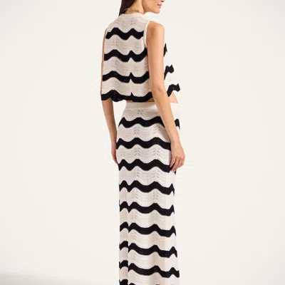 La Doublej Wave-pattern Knitted Skirt