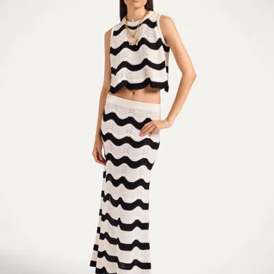 La Doublej Wave-pattern Knitted Skirt