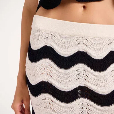 La Doublej Wave-pattern Knitted Skirt