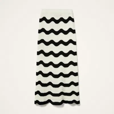 La Doublej Wave-pattern Knitted Skirt