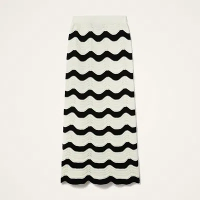 La Doublej Wave-pattern Knitted Skirt