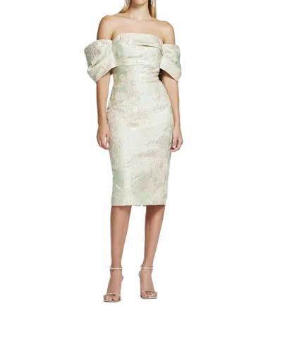 Frascara Off-the-shoulder Draped Dress In Mint