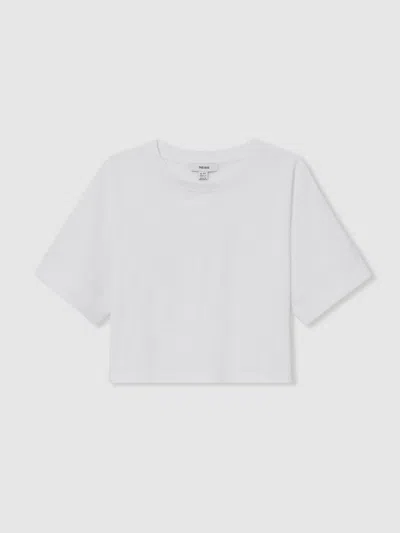 Reiss Ivory Lois 13-14 Yrs Oversized Cotton Short-sleeve T-shirt In White