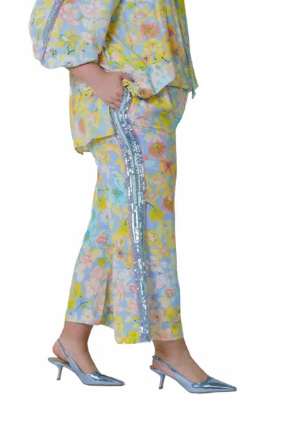La Fuori Orchid Bloom Embellished Pants - Plus Size In Multi