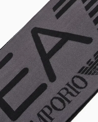 Ea7 Visibility Scarf With  Oversized Logo