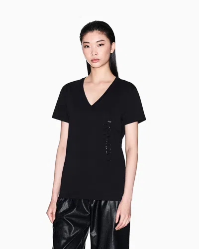 Armani Exchange Regular Fit T-shirts In Black