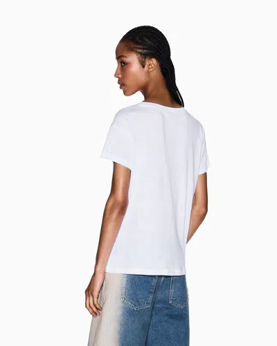 Armani Exchange Relaxed Fit T-shirts In White