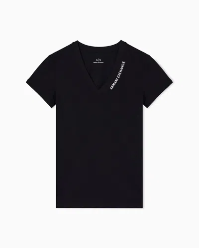 Armani Exchange Slim Fit T-shirt With Logo In Black