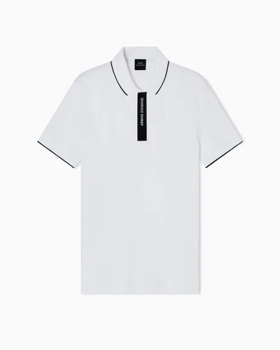 Armani Exchange Short Sleeved Polo White In White
