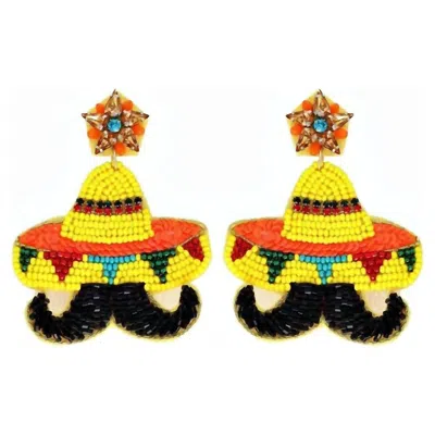 Sophia Collection Women's Mustache Sombrero Seed Bead Earrings In Multi