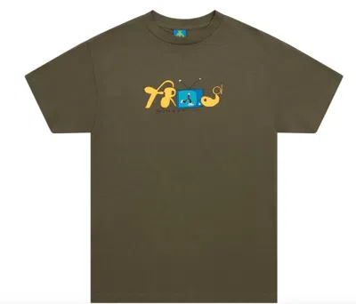 Frog Skateboards Men's Television Skater Short Sleeve Tee In Army Green