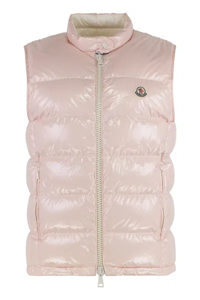Moncler Padded Sleeveless Quilted Bodywarmer In Pink