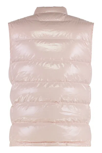 Moncler Padded Sleeveless Quilted Bodywarmer In Pink