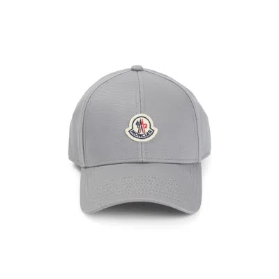 Moncler Classic Six-panel Cap With Logo Patch In Gray