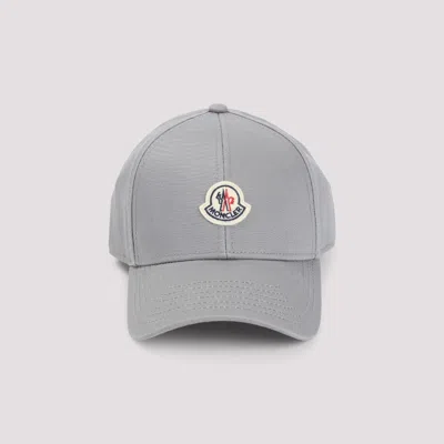 Moncler Classic Six-panel Cap With Logo Patch In Gray