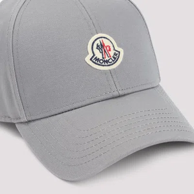 Moncler Classic Six-panel Cap With Logo Patch In Gray