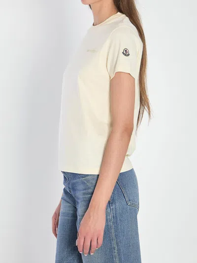 Moncler Beaded Logo Cotton T-shirt White
