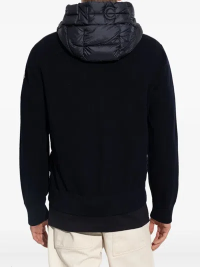 Moncler Blue Padded Zip-up Cardigan