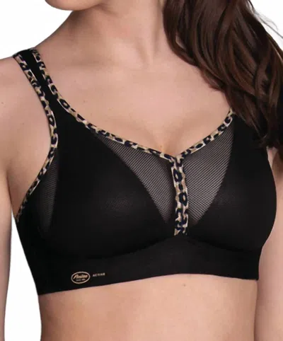 Anita Air Control Deltapad Sports Bra In Black / Kalahari In Black