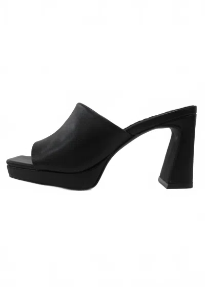 Cocco Miami Womens Open Toe Slide Heels In Black Leather