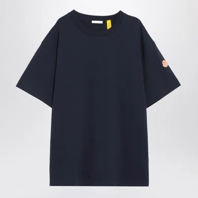 Moncler Genius Crew Neck Graphic Print Short Sleeves T-shirt In Blue