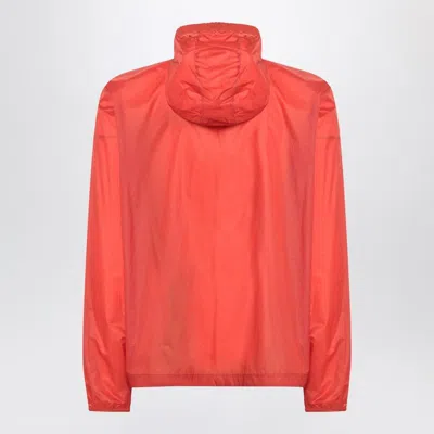 Moncler Genius Lightweight Windbreaker Coat With Hood In Red