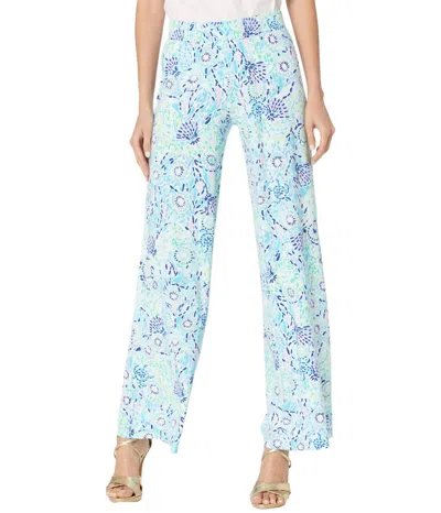 Lilly Pulitzer Lorena Breezy Palazzo Pants In Blue Ibiza Open Water In Blue