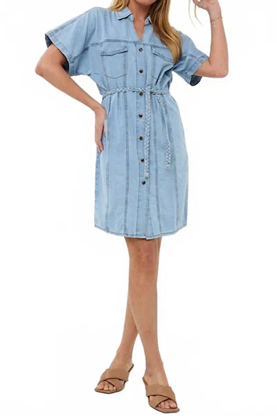 Esqualo Denim Mini Dress In Blue