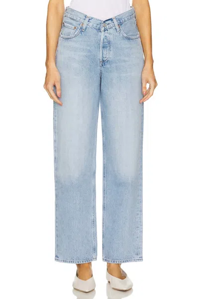 Agolde Ren High Rise Wide Leg Jeans In Groove In Blue