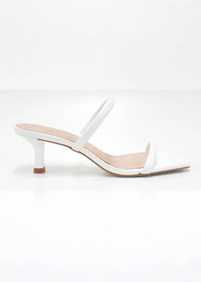 Cocco Miami Women's Kitten Heel Slide Sandals In White