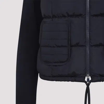 Moncler Navy Blue Padded Wool Zip-up Cardigan