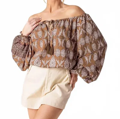 Flying Tomato Boho Blouse In Brown In Brown