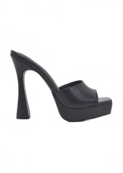 Cocco Miami Women's Open Toe High Platform Heel Sandal In Black Leather