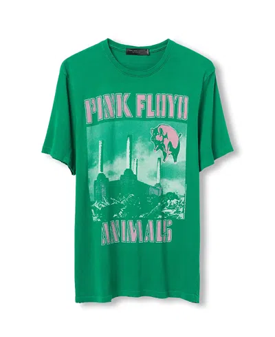 Junk Food Clothing Unisex Pink Floyd Animals Vintage Like Tee In Green
