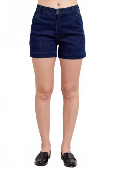 Judy Blue High Waist Trouser Denim Short In Dark Wash In Blue