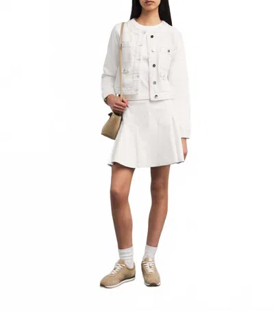 Paige Adaline Mini Skirt In Contrast Ecru In White