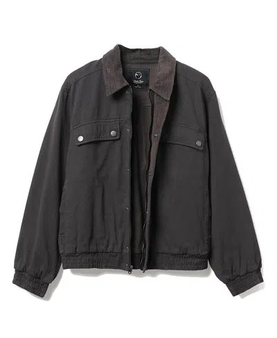 Junk Food Clothing Unisex Denim Corded Collar Aviator Jacket