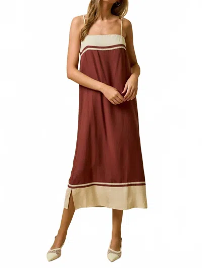 Lalavon European Summer Dress In Taupe / Brown