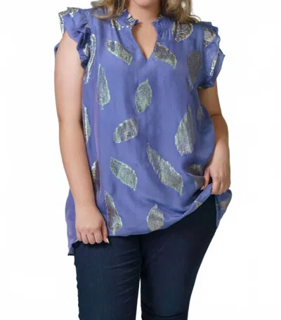 Emily Lovelock Megan Blouse In Galactic Purple In Blue