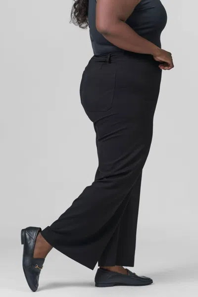 Lyssé Erin High Waist Wide Leg Ponte Pant - Plus Size In Black In Black