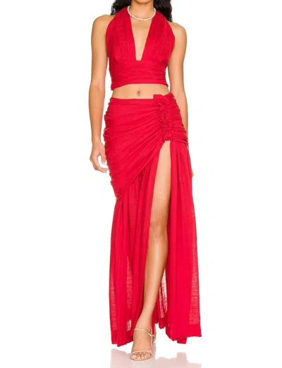 Jbq Blanca Maxi Skirt In Red In Red