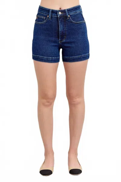Judy Blue High Waist Tummy Control Denim Short In Dark Wash