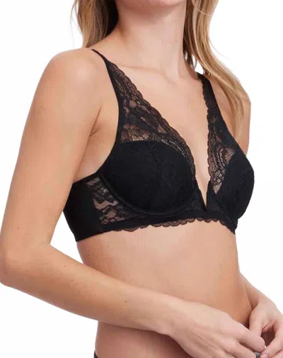 Skarlett Blue Minx V-wire Plunge Lace Bra In Black