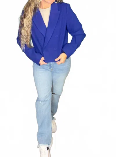 Tea & Cup Elaina Blazer In Royal Blue