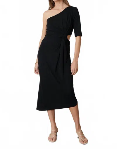 Velvet By Graham & Spencer Cailin Cut Out One Shoulder Dress In Black In Black