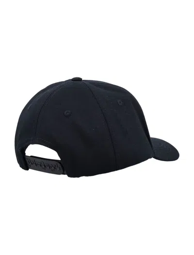 Palm Angels Black Baseball Cap With White Logo Print