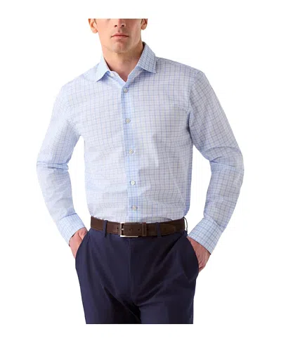 Robert Talbott Reynolds Check Cotton/linen Shirt In Blue
