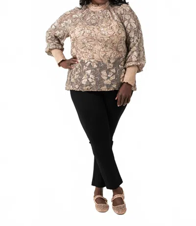 -bl^nk- Finja Top With Camisole - Plus Size In Cafe Cream